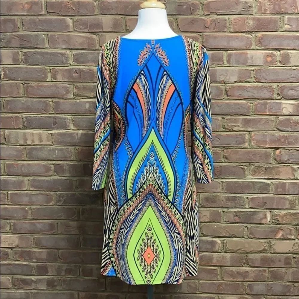 En Focus Studio L/S Multi Dress Size 8 - Picture 2 of 6